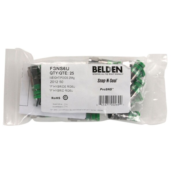 Main product image for 25-Pack Belden FSNS6U-25 ProSNS F Compression Connec 092-766